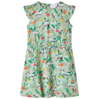 vidaXL Kinderkleid mit Flügelärmeln Hellkhaki 128