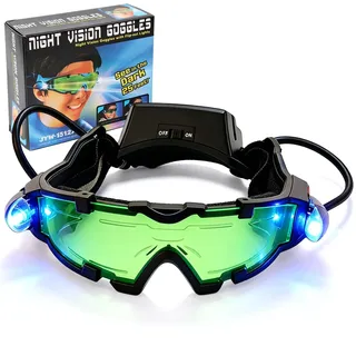 Gearmax®Nachtsichtgerät mit ausklappbarem LED-Licht, Nachtsichtbrille Nachtbeleuchtung Brille New Night Goggles für nächtliche Aktivitäten