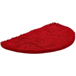 Dicke, rutschfeste Badematte, dichte, weiche Duschmatte, saugfähige Matte, Mikrofaser-Chenille-Stoff, zotteliger Teppich, halbrund, Fußmatte, Küchenmatte, rot, 40 x 60 cm