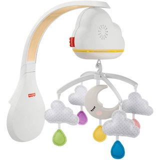 Fisher-Price, GRP99 Traumhaftes WolkenMobile und Spieluhr mit Geräuschsensor zur automatischen Aktivierung für Babys und Kleinkinder, bunt