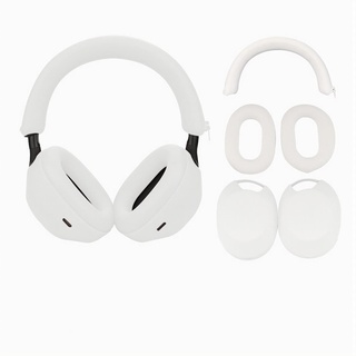 Silikonhülle für Sony WH-1000XM5,Sony xm5 Kopfhörer Schutzhülle,Ohrmuscheln für Sony xm5,WH-1000XM5 Zubehör Soft Silikon Skin Protector-Weiß