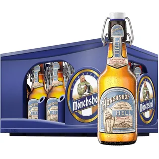 Mönchshof Hell Mönchshof Hell Helles Bier (20 x 0,33 l) Mehrweg Bügelflasche – Mildes Bayerisches Bier nach dem Reinheitsgebot aus Kulmbach
