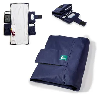 balu - Wickeltasche mit integrierter Baby Wickelunterlage für unterwegs 86 x 38 cm - weiche Flanell Wickelunterlage waschbar - außen wasserdicht und abwaschbar - Baby Organizer (Peacoat Blau)