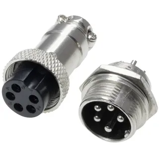 Pollin 453554 Rundsteckverbinder Buchse, Einbau, Stecker Gesamtpolzahl: 5 1 Set