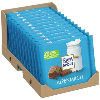 Ritter Sport Alpenmilch Schokolade 100 g, 12er Pack