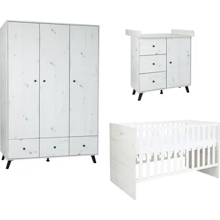 Arthur Berndt Babymöbel-Set Lavea 3.teilig Kleiderschrank Wickelkommode Bett