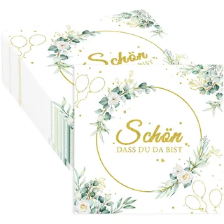 20 Stück Servietten Hochzeit, 2-Lagige 33x33cm Tischläufer Salbeigrün, Servietten Eukalyptus Grün, Tischläufer Eukalyptus Grün, Servietten Salbeigrün Taufe Kommunion Tischdeko