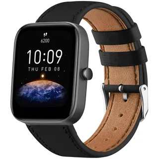 Weiches Leder Armband Kompatibel mit Amazfit Bip S/Bip S Lite Uhrenarmband mit Verstellbare Metallschnalle Lederarmband für Herren Damen Sport Ersatzarmband für Amazfit Bip S/Bip S Lite Armbänder (6)
