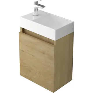 Alpenberger Gäste WC Badmöbel Set | Waschbecken mit Unterschrank Waschplätze Badschrank | Waschbeckenunterschrank Waschtisch, Badezimmerschrank Schmal