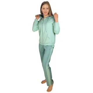 Consult-Tex Hausanzug Damen Hausanzug Homewear Suit DW770 (Spar-Set, 1 Stück) Freizeitanzug / Hausanzug mit Streifenmuster grün 52/54