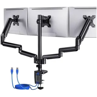 luxuskollektion Monitor Halterung 3 Monitore für 13-27 Zoll Bildschirme USB VESA