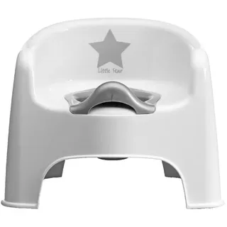 Vital Innovations Strata Töpfchen Topfstuhl Töpfchen Little Star mit Sternaufkleber, Töpfchen mit herausnehmbarem Innentopf silberfarben|weiß