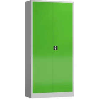 Classix Stahlschrank X-530345 lichtgrau, gelbgrün 92,0 x 42,0 x 194,5 cm, aufgebaut