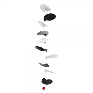 Flensted Mobiles Turning Leaves Holz/Folie Schwarz-Weiß 30x80cm, 141w