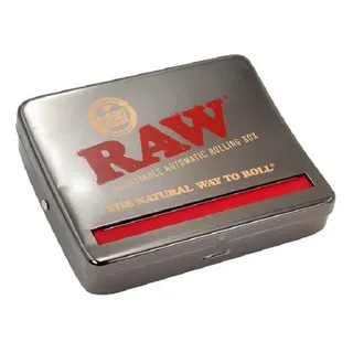 RAW2 Roll Box  Drehmaschine, Black Chrome 110mm verstellbar Tabakbox automatisch