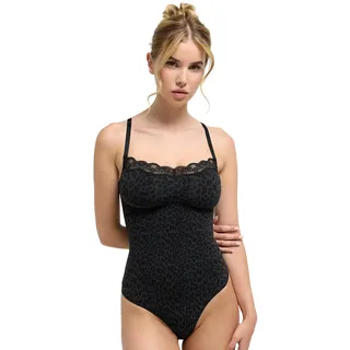 Shapewear Damen Bauchwegbody String mit Spitze stark formend | Body Shaper Damen mit feiner Spitze verstellbaren Trägern und String Schnitt für glatte Looks unter Kleidern Hosen Abendlooks - XL (xl)