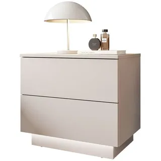 Lookway Nachttisch LINA Kaschmir II mit LED Beleuchtung, Breite 55 cm beige