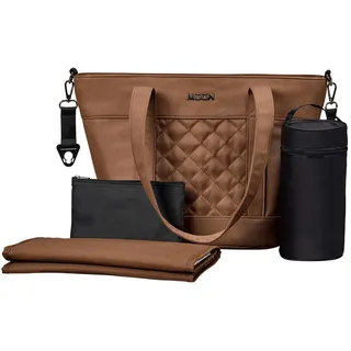 Moon Wickeltasche V-Shape Bag, Cognac, Textil, Uni, 41x16x28 cm, Baby on Tour, Kinderwagen, Wickeltaschen & Wickelrucksäcke