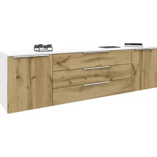 Sideboard BORCHARDT MÖBEL "Oliva", weiß (weiß matt, wotan eiche), B:200cm H:53cm T:35cm, Sideboards, Sideboard, Breite 166 oder 200 cm