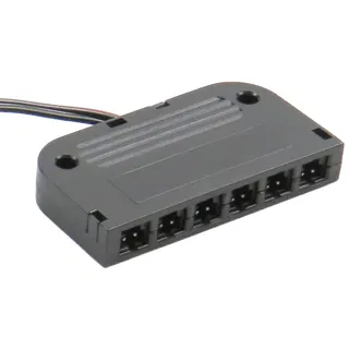 LED Verteiler Adapter 6-Fach Ministecker 10cm Kabellänge schwarz