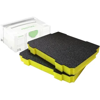 Shadow Foam Systainer-Einsatz [Doppelpack] für Festool und Tanos Systainer | Schaumstoff für modulare Systeme | Ideal für Lean, 5S, Kaizen & Custom Organizer (50mm, Gelb)
