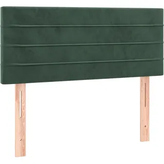 vidaXL Kopfteil, Bettkopfteil mit Holzbeinen, Höhenverstellbar Polsterkopfteil für Bett, Betthaupt Bettzubehör Schlafzimmer, Dunkelgrün 90x5x78/88cm Samt