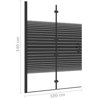 vidaXL Faltbare Duschkabine ESG 100x140 cm Schwarz