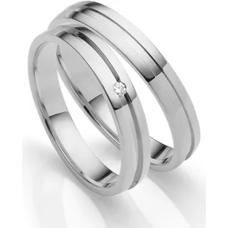 Trauring FIRETTI "Schmuck Geschenk Gold 750 Hochzeit Ehering "LIEBE"" Gr. 58, weiß (weißgoldfarben), Fingerringe, Damen, 58, ohne Brillant, Weißgold 375, 3,5mm, Made in Germany, wahlweise mit oder ohne Brillant