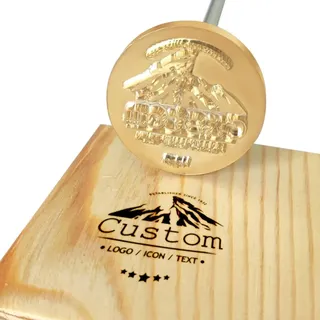 CUSMIZ Brennstempel für Holz, Personalisiert Stempel für Holz, Essen & Leder, Brotstempel für Eigenes Logo, Text & Foto, Personalisiert Brandeisen Lederwerkzeug mit Logo Name (11.5cm)