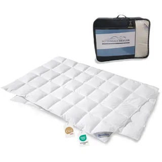 SPESSARTTRAUM Daunenbettdecke Daunenpass Sommer Daunen Bettdecke Sommerbett Sommerdecke 320g 135x200, Füllung: 60% neue weiße Daunen Klasse 1, 40% neue weiße Federn Klasse 1, Bezug: 100% Baumwolle, Vom Forschungsinstitut Hohenstein auf Schadstoffe geprüft. weiß