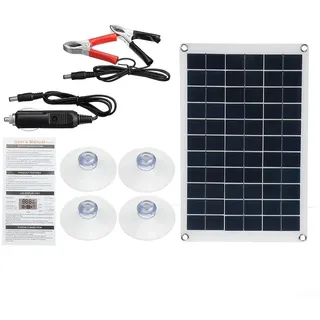 HpLive Flexibel Solarpanel 50W 18V Tragbar Wasserdicht Solarmodule Solarladegerät mit Doppel-USB für Auto Batterie Handy Camping Boot Outdoor Aktivitäten