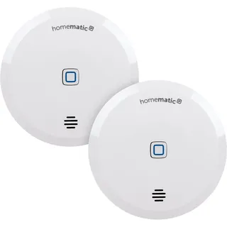 Homematic IP Smart Home 2er-Set Wassersensor, Wassermelder für zuverlässige Alarmierung per Sirene und Push-Benachrichtigung in der Smartphone-App bei Feuchtigkeit und Wasser, 151694A0