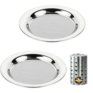 Räuchersieb,2 Stück Räucherstövchen Räucherstövchen mit Sieb Weihrauchbrenner Stövchen Räuchern feines Sieb Edelstahl für Duftlampen Räucherwerk und Ölbrenner Ø 10cm