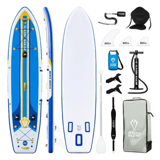 Tuxedo Inflatable SUP-Board Stand-Up Paddle Board, 360cm*86cm*15cm, Belastbarkeit 150kg blau