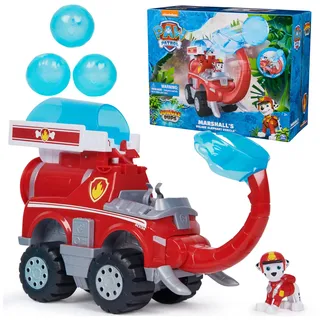 Paw Patrol Jungle Pups, Marshall Elefant Feuerwehrauto mit Projektilwerfer, Spielzeugwagen mit Actionfigur, Kinderspielzeug für Jungen & Mädchen ab 3 Jahren