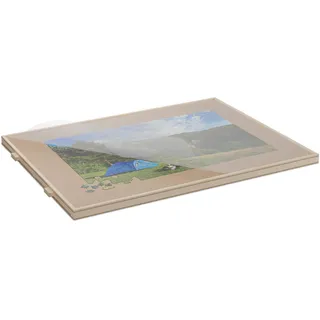 Relaxdays Puzzlebrett, mit 4 Schubladen, für Puzzle bis 1000 Teile, drehbar, aus Holz, Puzzlematte, Puzzleplateau, Natur