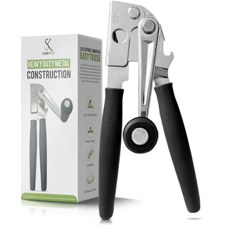 Sleekitch Kommerzielle Dosenöffner, manuell, robust, Handkurbel-Dosenöffner, großer Handdosenöffner, einfach für große Dosen, Schwinggriff-Design, einfachem Kurbelgriff, schwarz