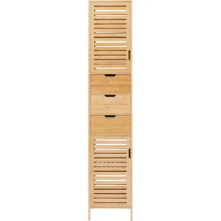 [en.casa] - Hochschrank Boksereys 180x35x35 cm Bambus