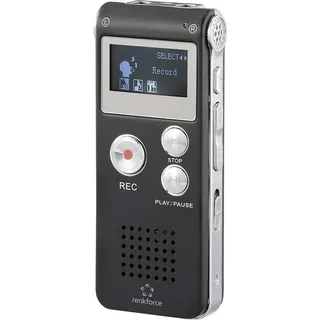 Renkforce RF-DVR-L169 Digitales Diktiergerät Aufzeichnungsdauer (max.) 25 h Schwarz Geräuschunterdrückung