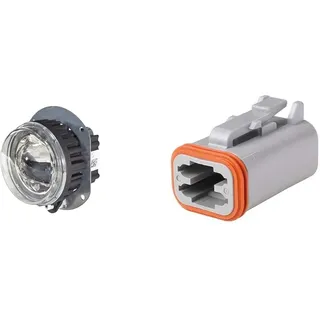 Hella 1N0 011 988-001 LED-Nebelscheinwerfer - 90mm Performance L4060-12/24V + 8JA 201 022-821 Steckgehäuse - 4-polig - Menge: 1