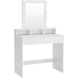 VASAGLE Schminktisch rechteckig Melamin, Spanplatte weiß 80,0 x 40,0 x 145,0 cm, 1 St.