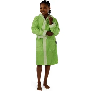 Normani Frottee Kinderbademantel aus Bio-Baumwolle in Grün | Gr.: 134/140