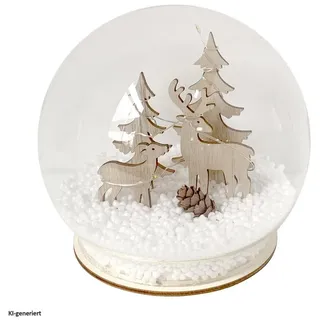 Hti-Living Schneekugel Rehe beige