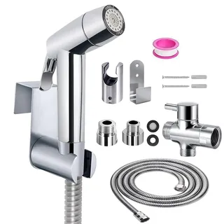 Bidet Handbrause Set, Premium ABS Bidet Handbrause mit G1/2" Ventil und eine G3/8", Bidet Sprayer für Dusche Badezimmer Hygiene Toilettenpapier Windelreinigung
