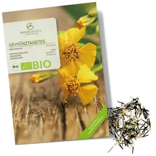 Growgreens Kräutersamen BIO Gewürztagetes Samen - Tagetes Saatgut aus bio. Anbau (100 Korn)