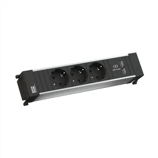 Bachmann Power Frame Medium 3x Schutzkontakt 0,2 m Schwarz
