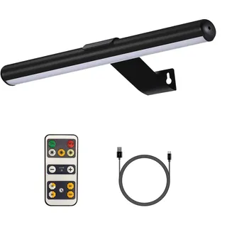 VIGMOJ Bilderleuchte LED Batteriebetriebene, Wiederaufladbare LED Wandleuchte mit Fernbedienung, Drehbare Leuchtenköpfe mit 3 Beleuchtungsarten,Dimmbare Bilderleuchte mit Timer zum Malen Foto Portrait