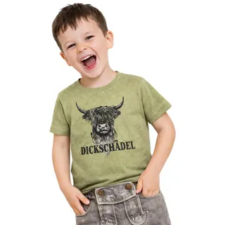 Hangowear Trachtenhemd Trachtenshirt Kind - QANI KIDS - oliv 86/92