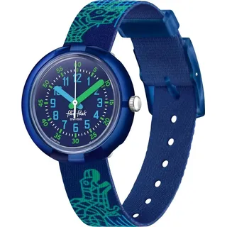 Flik Flak Cyberozaurus 32 mm Kunststoffgehäuse Blau Silikonarmband Blau