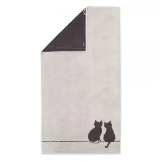 CAWÖ Cute Cats Edition Duschtuch 80 x 150 cm grau